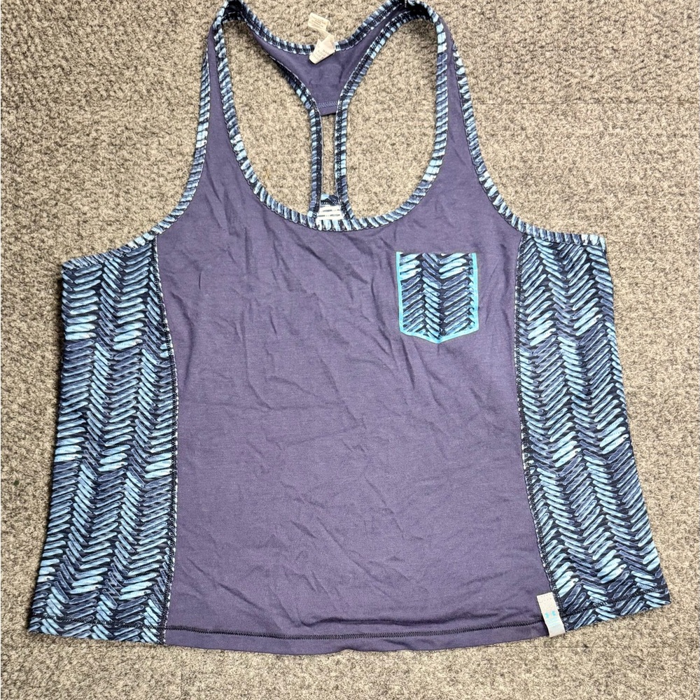 Under Armour Purple and Blue Sleeveless Crop Tank Top